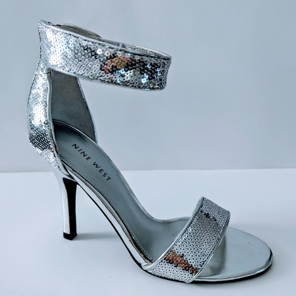 Nine West sequined ankle cuff heeled sandal - Size 6M - Picture 3 of 3